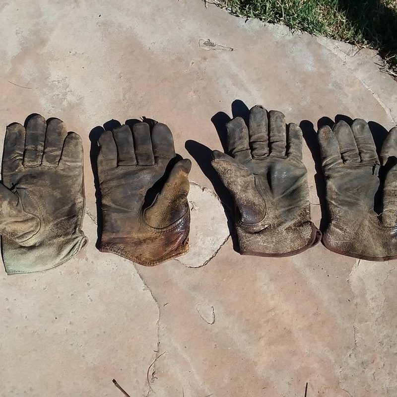 Leather Palm Gloves, Wool Lined
